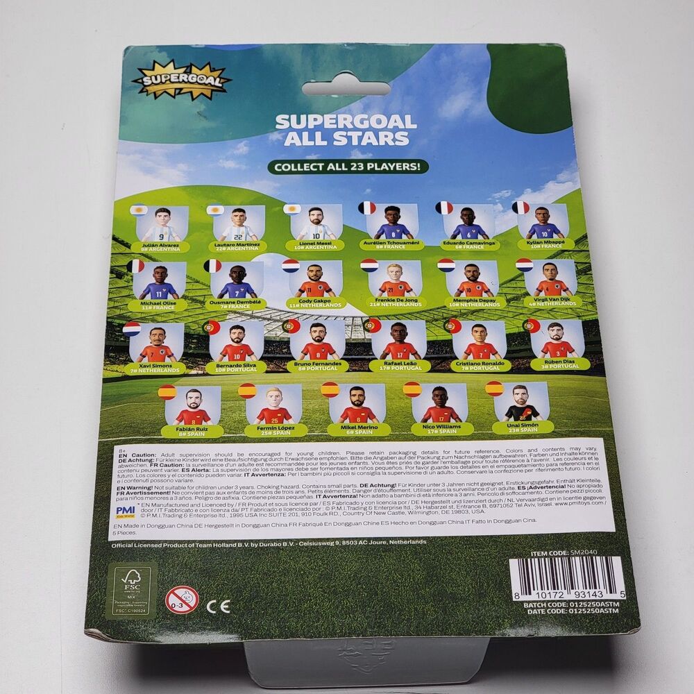 Supergoal All Stars Collectible Soccer Action Figures 5-Pack NEW Mbappe Lautaro - Picture 3 of 5